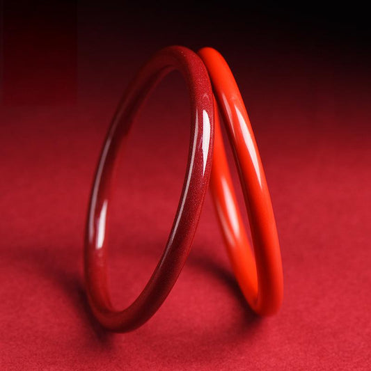 Premium 97 Cinnabar Thin Bangle – Elegant Solo or Stack Wear Bracelet