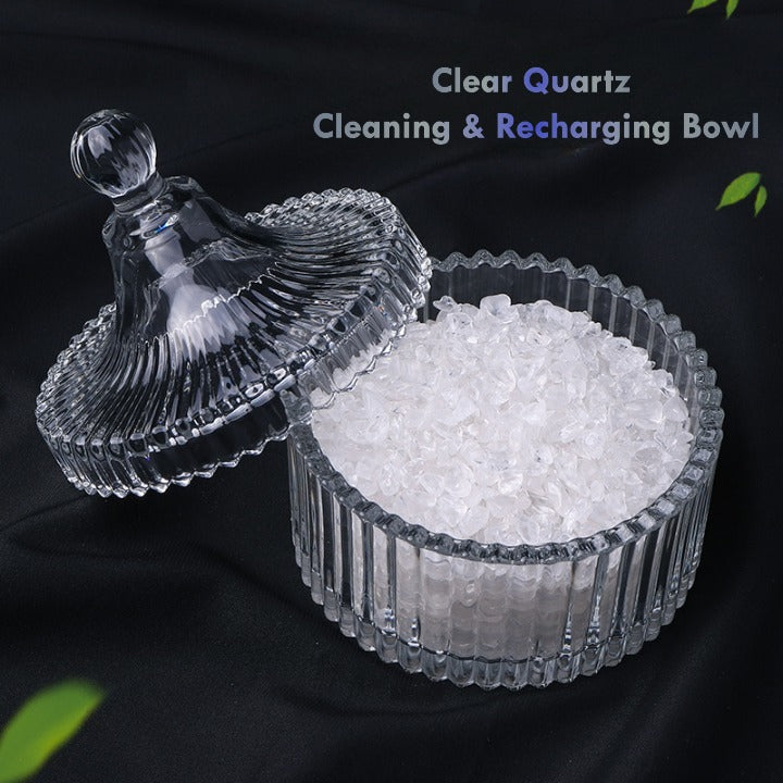 Clear Quartz Crystal Charging Bowl – Cleanse & Recharge Crystals & Jewelry