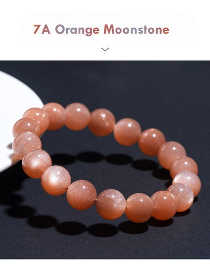 7A Golden Sand Orange Moonstone Bracelet – Shimmering Healing Gemstone Jewelry