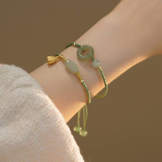 Green Jade Donut Bracelet – Balance, Harmony & Positive Energy