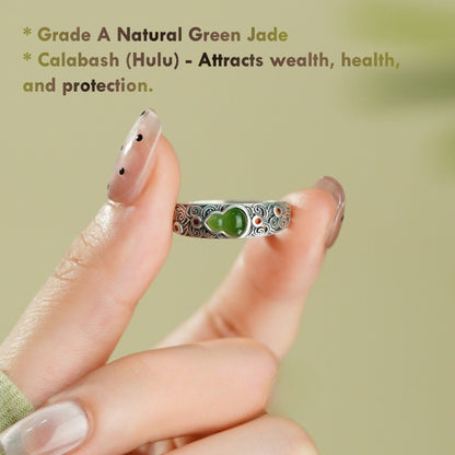 Grade A Natural Green Jade Gourd Calabash Stone Detail