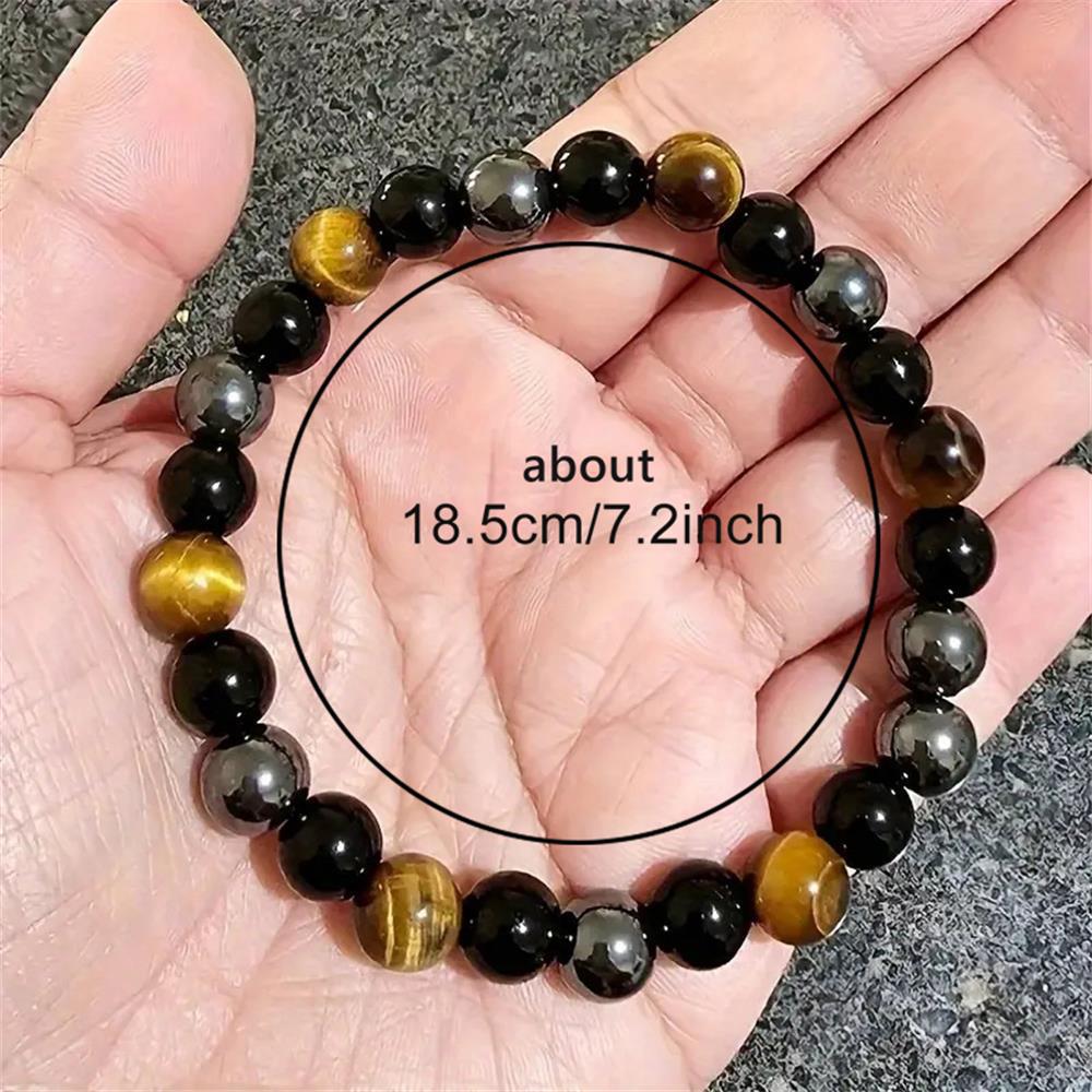 Natural stone men’s protection bracelet strength focus