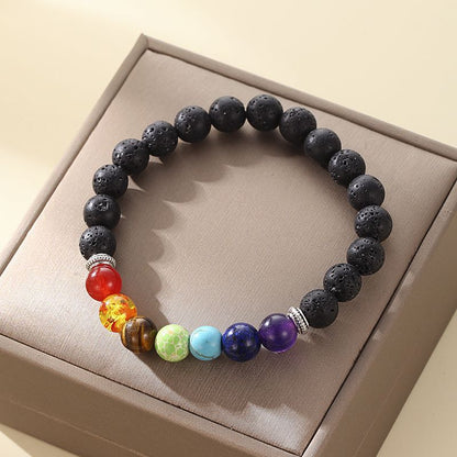 7 Chakra Lava Stone Bracelet - Chakra Harmony