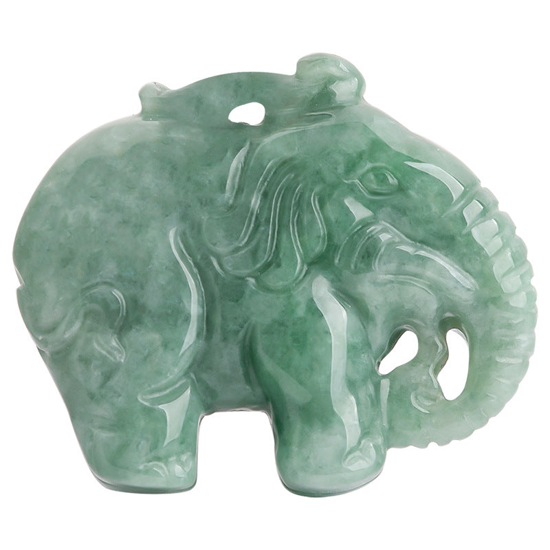 Certified natural jade jadeite elephant pendant necklace for men and women