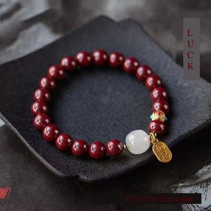 High Content Red Cinnabar Good Fortune Bracelet – Luck & Prosperity