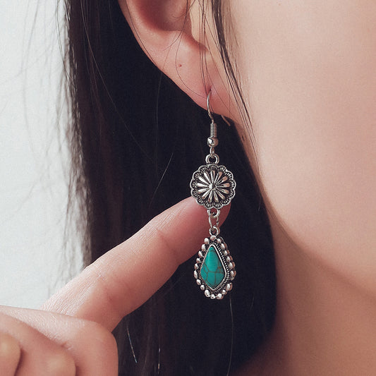 Vintage Boho Turquoise Earrings – Handmade Jewelry for Women