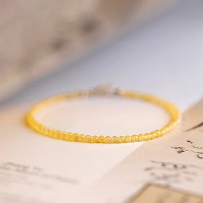 Natural Yellow Chalcedony Bracelet – Energy, Positivity & Elegance
