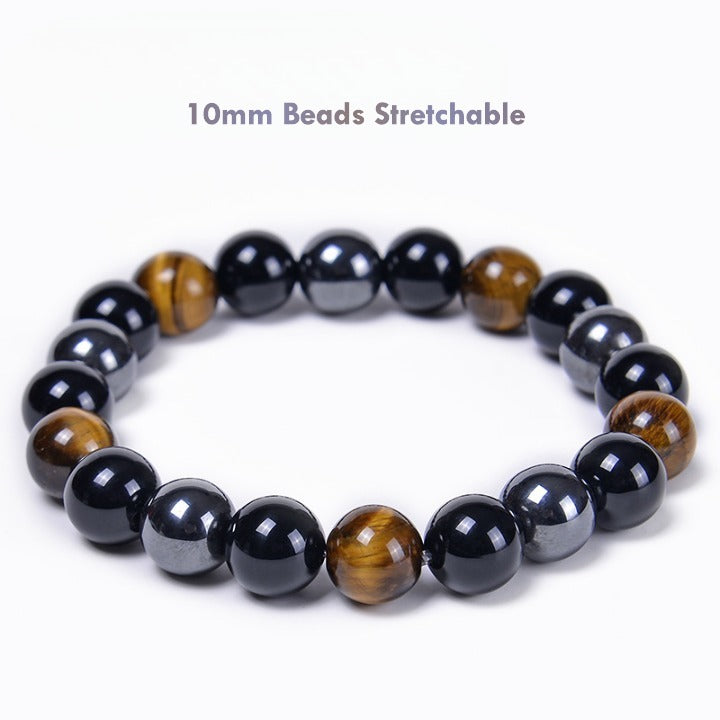 Handmade stretch bracelet natural gemstones men’s jewelry