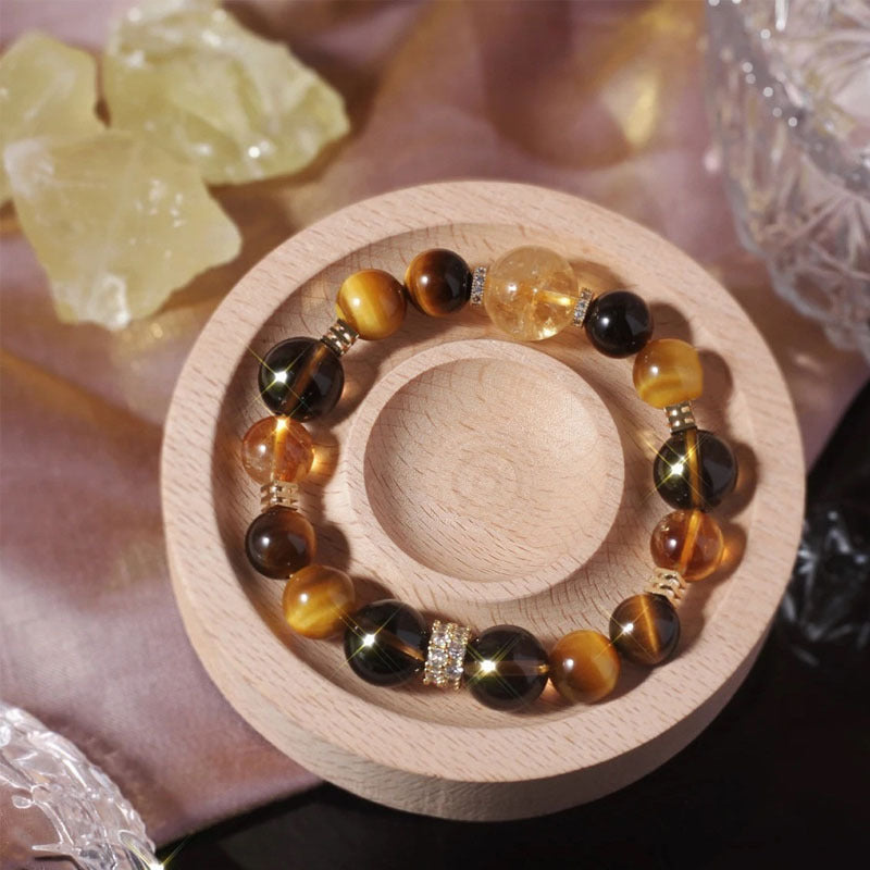 Citrine & Tiger's Eye Bracelet – Wealth, Abundance & Positive Energy