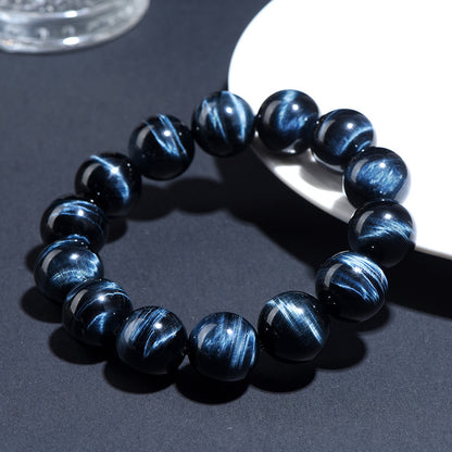 COLLECTION GRADE Natural Lightning Blue Tiger's Eye Bracelet - Power, Protection, and Clarity