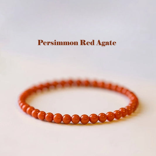Natural Persimmon Red Agate Bracelet – Vibrant Energy & Protection