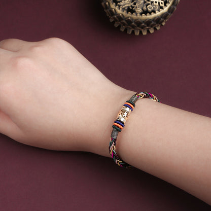 Tibetan Buddhist 8-Strand Handmade Bracelet – Lucky Turn Bead