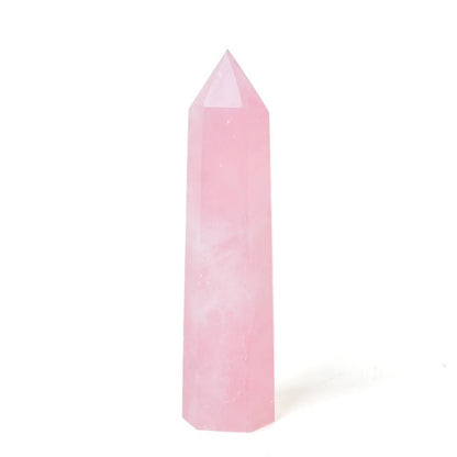 Natural Rose Quartz Crystal Point – Healing Stone Wand