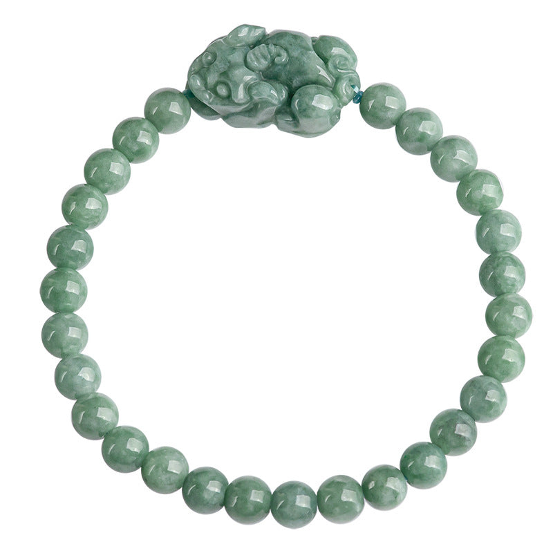 Grade A Natural Jade Pixiu Bracelet - Prosperity & Protection