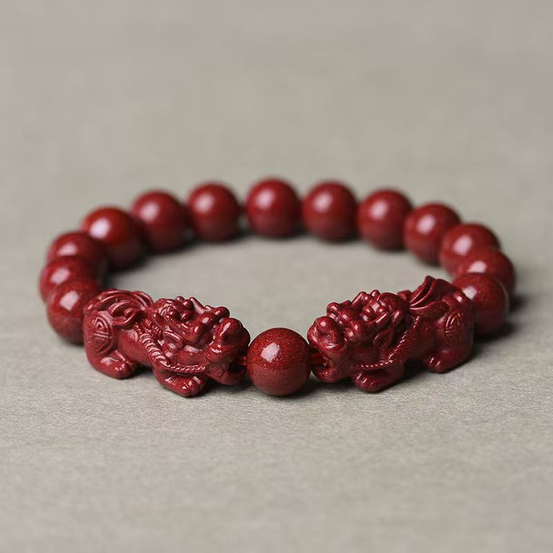 Unisex Pixiu bracelet red beaded jewelry style