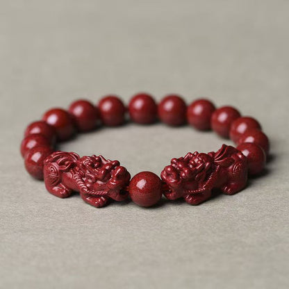 Unisex Pixiu bracelet red beaded jewelry style