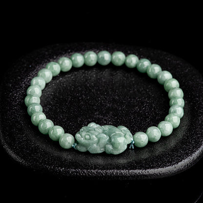 Grade A Natural Jade Pixiu Bracelet - Prosperity & Protection