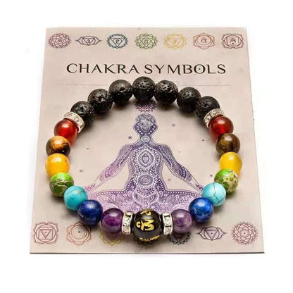 7 chakra lava stone mantra bracelet - ULTRA chakra healing