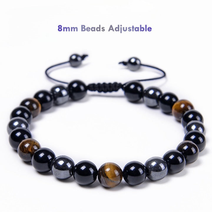 Handmade stretch bracelet natural gemstones men’s jewelry