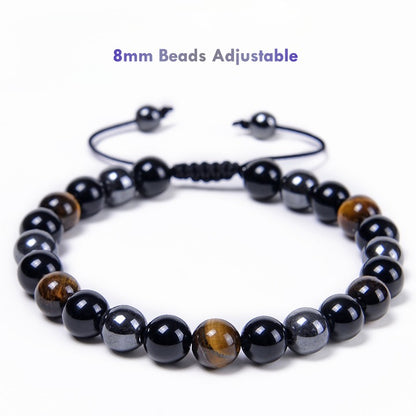 Handmade stretch bracelet natural gemstones men’s jewelry