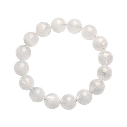 Crystal Snowfall Bracelet – Natural White Phantom Quartz Beads