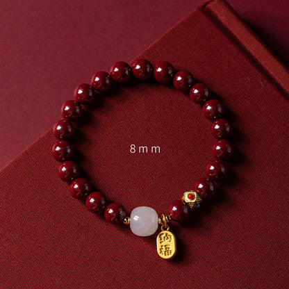 High Content Red Cinnabar Good Fortune Bracelet – Luck & Prosperity