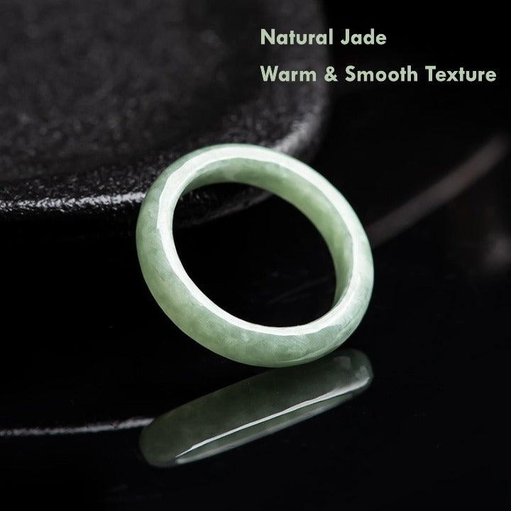 Certified Grade A Jadeite Jade Ring – Natural Green Jade Thin Band