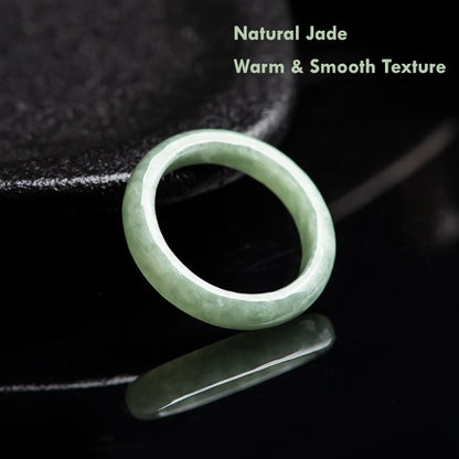 Certified Grade A Jadeite Jade Ring – Natural Green Jade Thin Band