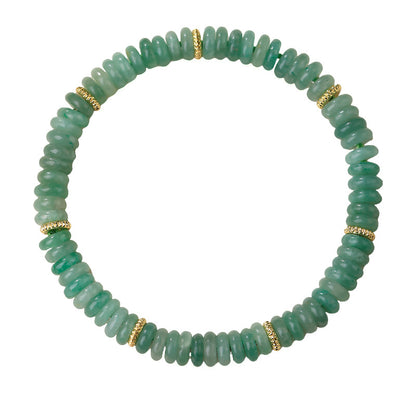 Natural Green Aventurine Bracelet – Flat Slice Beads for Luck & Prosperity