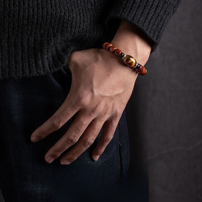 Men’s Tibetan Warrior Yak Bone Bracelet Protection Amulet