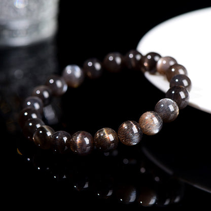5A Black Gold Sunstone Bracelet full view