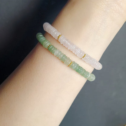Natural Green Aventurine Bracelet – Flat Slice Beads for Luck & Prosperity