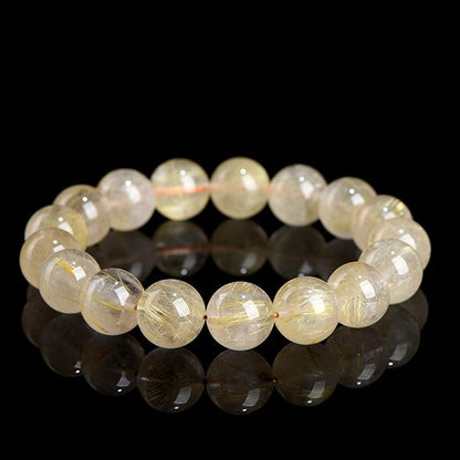 Natural Golden Rutilated Quartz Bracelet – Radiant Crystal for Clarity & Success
