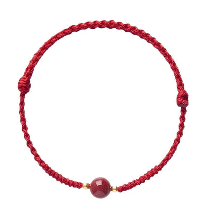 High-Content Cinnabar Red String Bracelet – Handmade Luck & Protection