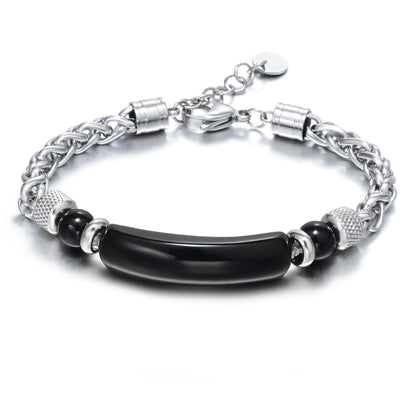 Titanium Tiger’s Eye Bracelet – Natural Stone Men’s Protection Jewelry
