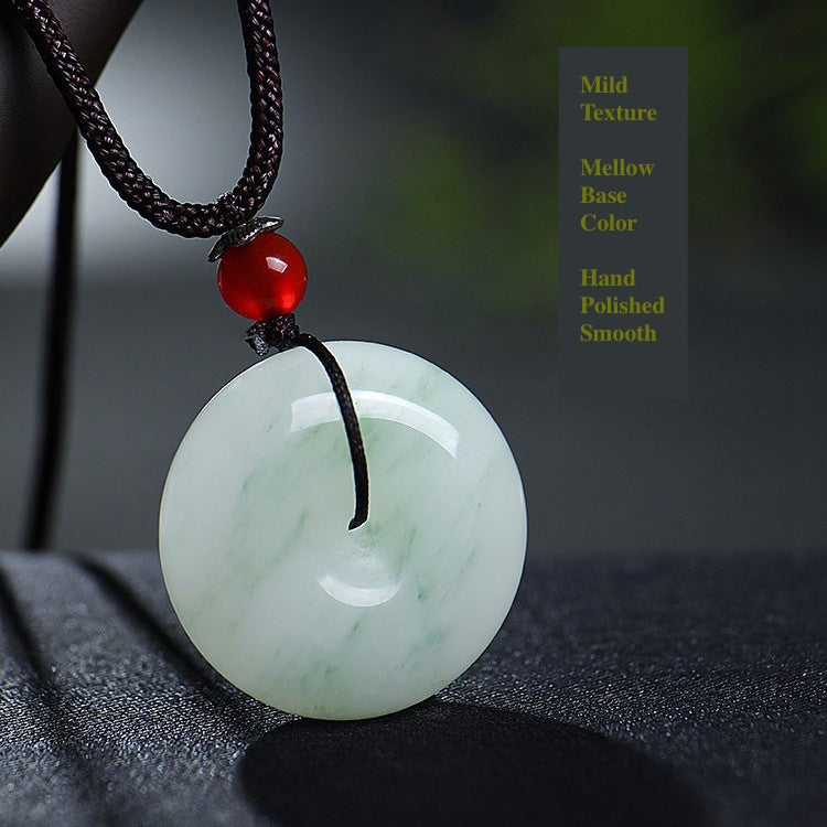 Tranquil Peace Natural Jadeite Jade Pendant Necklace - Serenity & Elegance