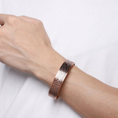 99.99% Pure Red Copper Tree of Life Magnetic Bracelet – Healing & Balance