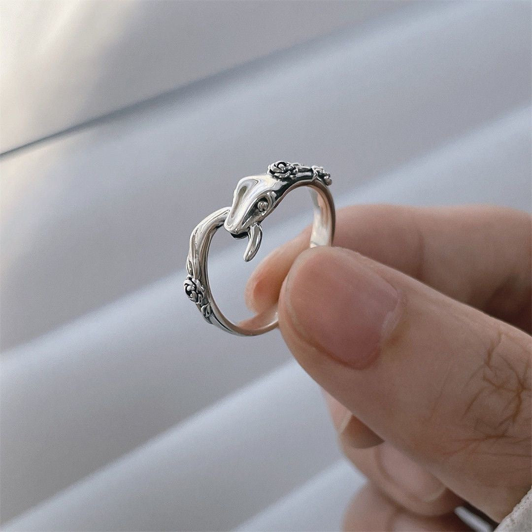 S925 Silver Ouroboros Ring - Eternal Renewal, Adaptability, and Unity