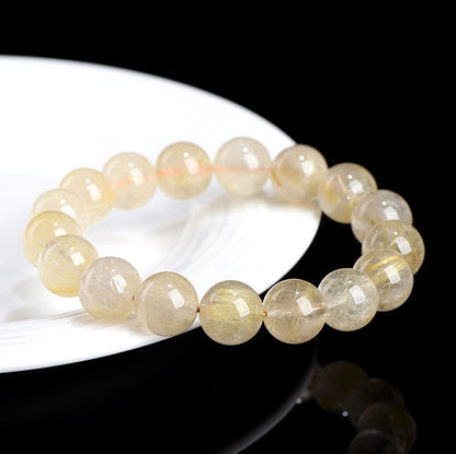 Natural Golden Rutilated Quartz Bracelet – Radiant Crystal for Clarity & Success