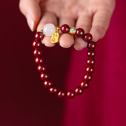 High Content Red Cinnabar Good Fortune Bracelet – Luck & Prosperity