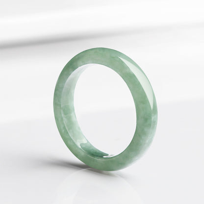 Premium Grade A Natural Jadeite Jade Ring - Thin Band for Serenity and Style