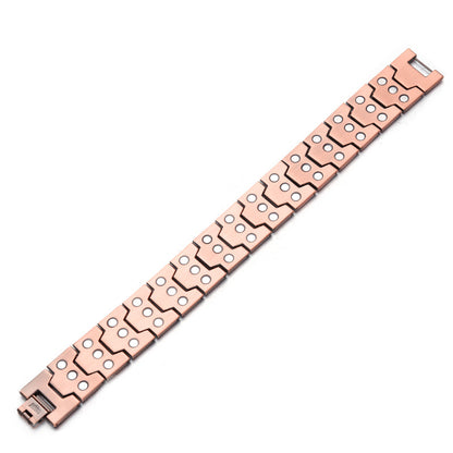 Men’s 3-Row Magnetic Pure Red Copper Bracelet