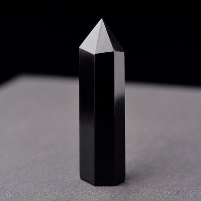 Natural Black Obsidian Crystal Point - Grounding & Protection