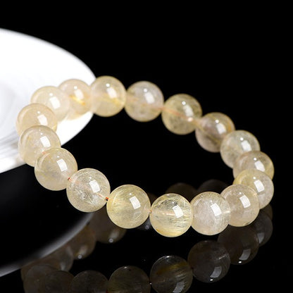 Natural Golden Rutilated Quartz Bracelet – Radiant Crystal for Clarity & Success