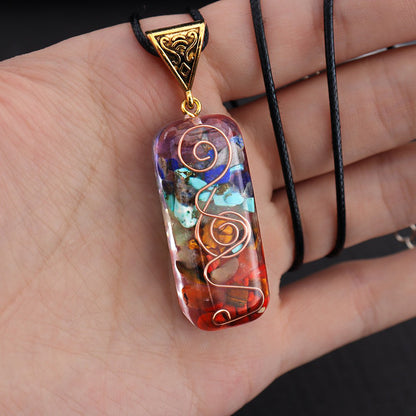 Orgonite 7 Chakra Stones Necklace - Healing & Protection