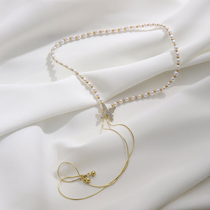 Shell Beads Butterfly Necklace – Transformation & Positive Energy
