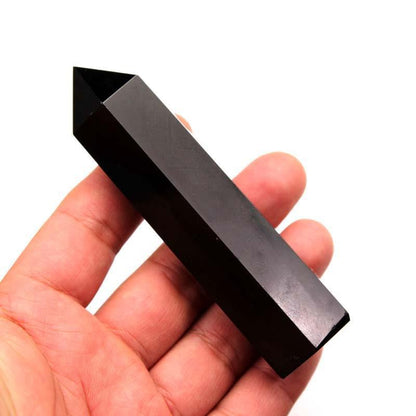 Natural Black Obsidian Crystal Point - Grounding & Protection