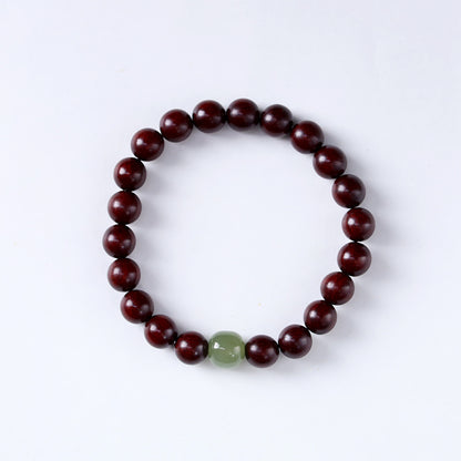 Hetian Nephrite Jade & Sandalwood Bracelet - Serenity & Balance