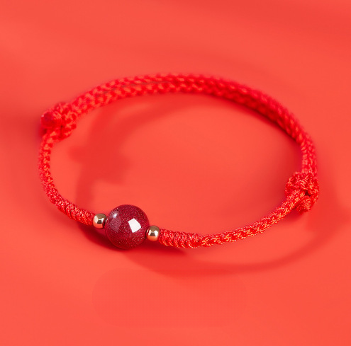 High-Content Cinnabar Red String Bracelet – Handmade Luck & Protection