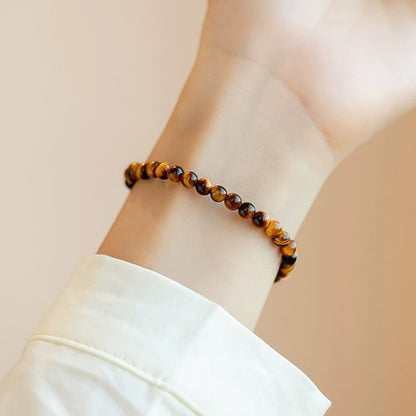 Natural Tiger’s Eye Bracelet – Golden Brown Protection Crystal Beads